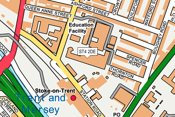 ST4 2DE map - OS OpenMap – Local (Ordnance Survey)