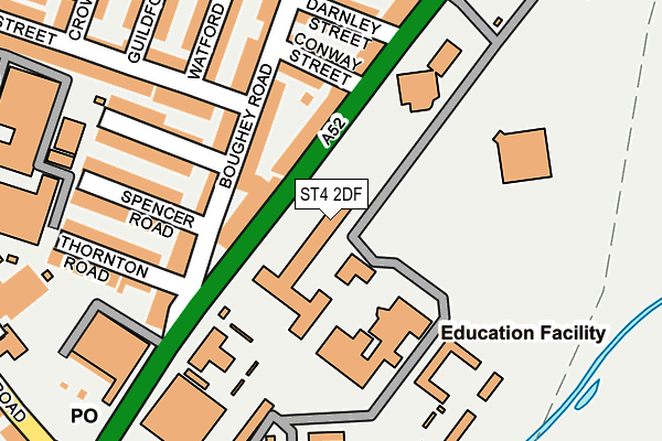 ST4 2DF map - OS OpenMap – Local (Ordnance Survey)