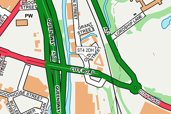 ST4 2DH map - OS OpenMap – Local (Ordnance Survey)