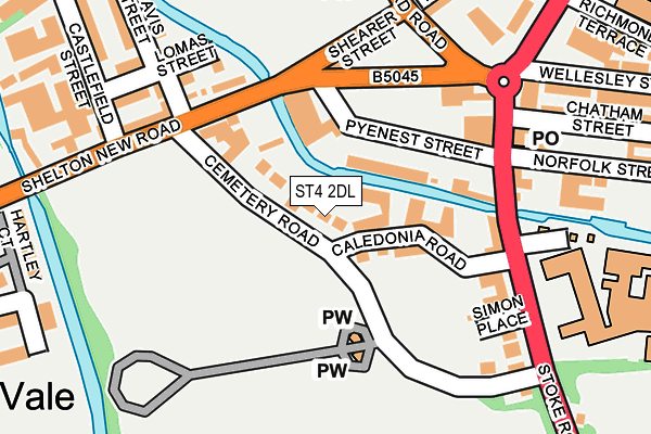 ST4 2DL map - OS OpenMap – Local (Ordnance Survey)