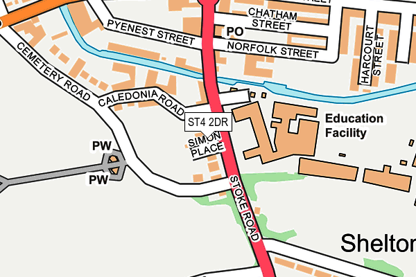ST4 2DR map - OS OpenMap – Local (Ordnance Survey)