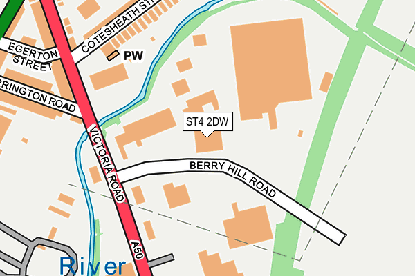 ST4 2DW map - OS OpenMap – Local (Ordnance Survey)
