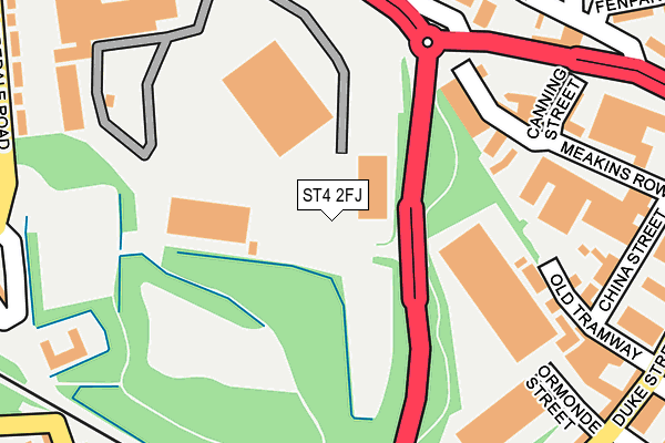 ST4 2FJ map - OS OpenMap – Local (Ordnance Survey)