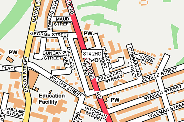 ST4 2HG map - OS OpenMap – Local (Ordnance Survey)