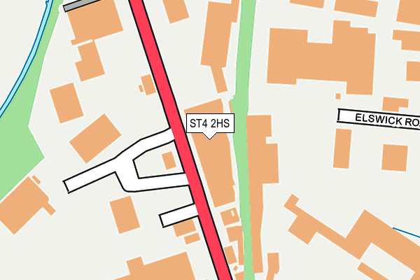 ST4 2HS map - OS OpenMap – Local (Ordnance Survey)