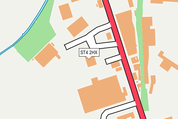 ST4 2HX map - OS OpenMap – Local (Ordnance Survey)