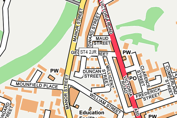 ST4 2JR map - OS OpenMap – Local (Ordnance Survey)