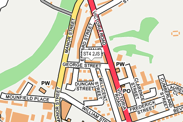ST4 2JS map - OS OpenMap – Local (Ordnance Survey)