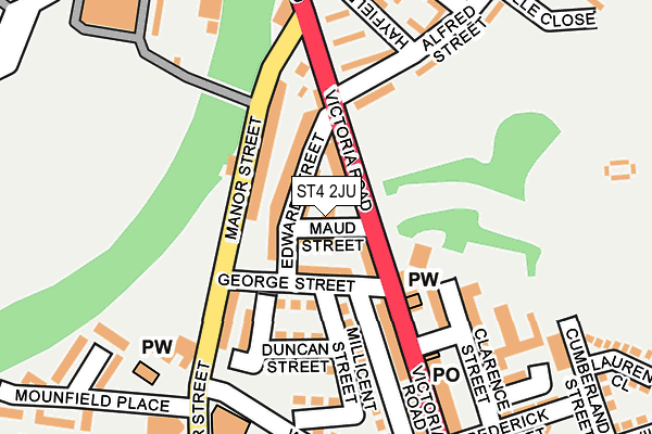 ST4 2JU map - OS OpenMap – Local (Ordnance Survey)