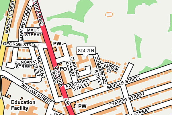 ST4 2LN map - OS OpenMap – Local (Ordnance Survey)