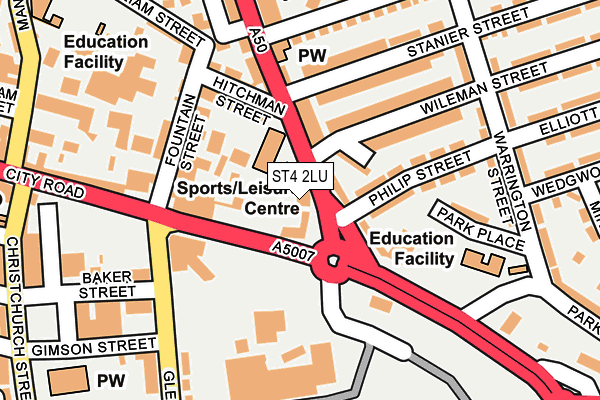 ST4 2LU map - OS OpenMap – Local (Ordnance Survey)