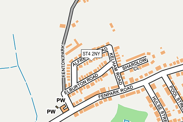ST4 2NY map - OS OpenMap – Local (Ordnance Survey)