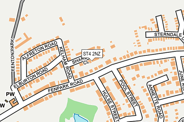 ST4 2NZ map - OS OpenMap – Local (Ordnance Survey)