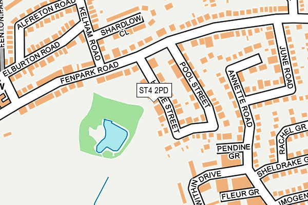 ST4 2PD map - OS OpenMap – Local (Ordnance Survey)