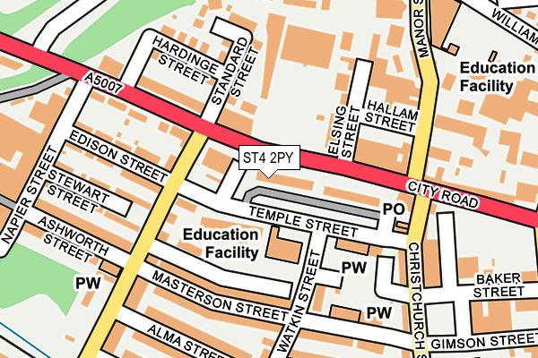 ST4 2PY map - OS OpenMap – Local (Ordnance Survey)