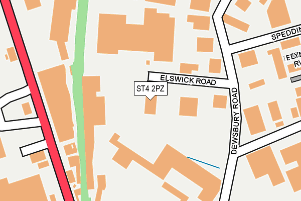 ST4 2PZ map - OS OpenMap – Local (Ordnance Survey)