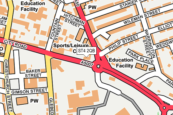 ST4 2QB map - OS OpenMap – Local (Ordnance Survey)