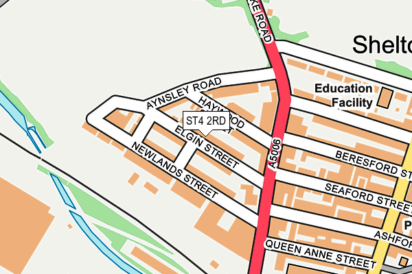 ST4 2RD map - OS OpenMap – Local (Ordnance Survey)