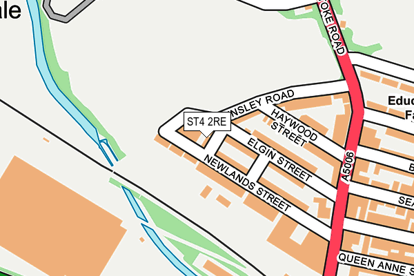 ST4 2RE map - OS OpenMap – Local (Ordnance Survey)