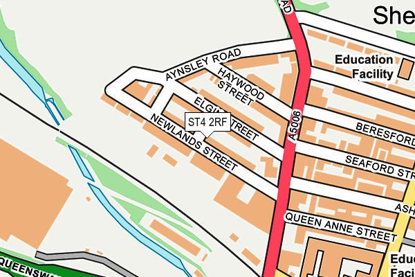 ST4 2RF map - OS OpenMap – Local (Ordnance Survey)