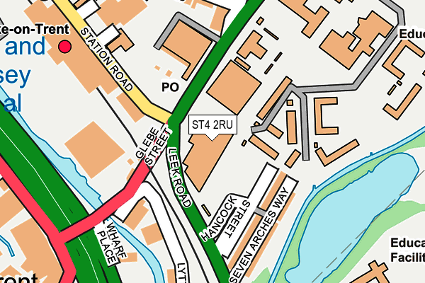 ST4 2RU map - OS OpenMap – Local (Ordnance Survey)
