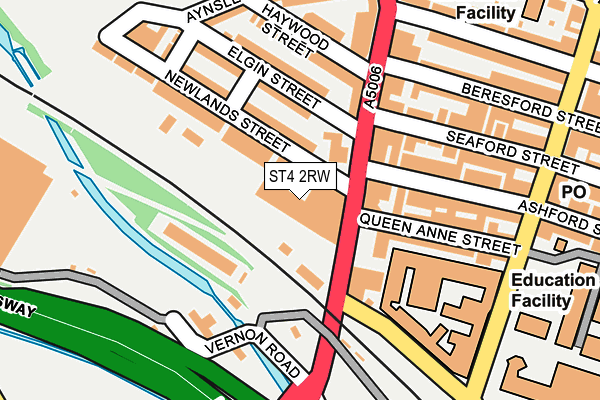 ST4 2RW map - OS OpenMap – Local (Ordnance Survey)