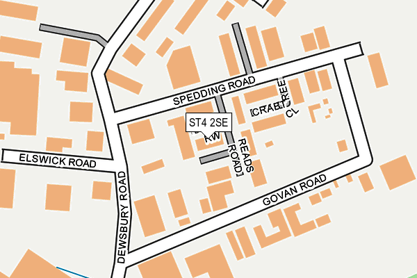 ST4 2SE map - OS OpenMap – Local (Ordnance Survey)