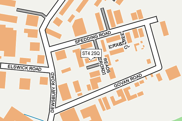 ST4 2SQ map - OS OpenMap – Local (Ordnance Survey)