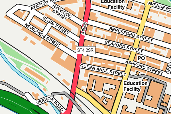 ST4 2SR map - OS OpenMap – Local (Ordnance Survey)