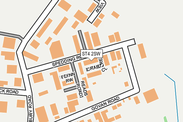 ST4 2SW map - OS OpenMap – Local (Ordnance Survey)