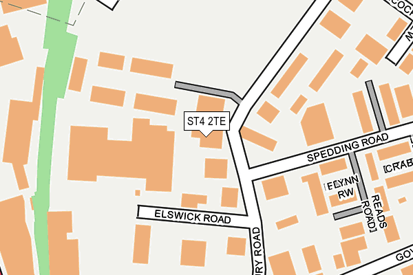 ST4 2TE map - OS OpenMap – Local (Ordnance Survey)