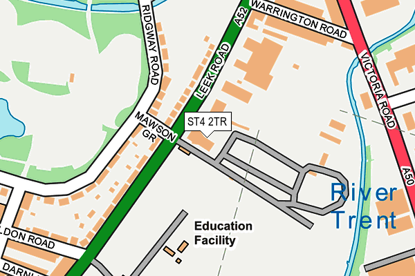 ST4 2TR map - OS OpenMap – Local (Ordnance Survey)