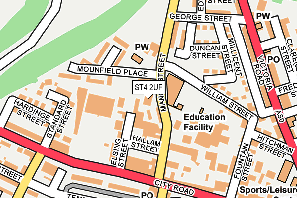 ST4 2UF map - OS OpenMap – Local (Ordnance Survey)