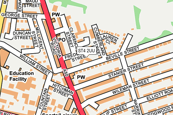 ST4 2UU map - OS OpenMap – Local (Ordnance Survey)