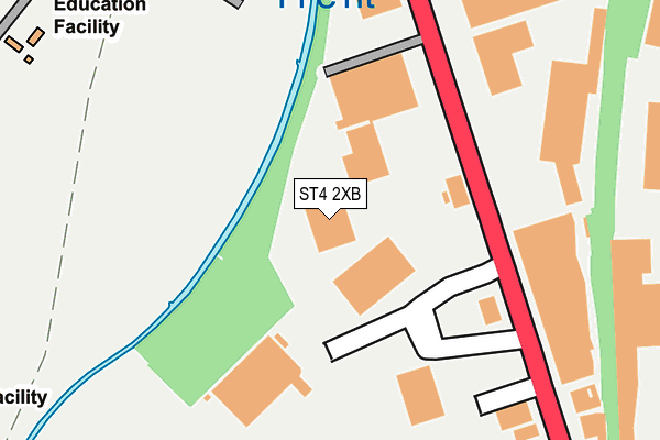 ST4 2XB map - OS OpenMap – Local (Ordnance Survey)