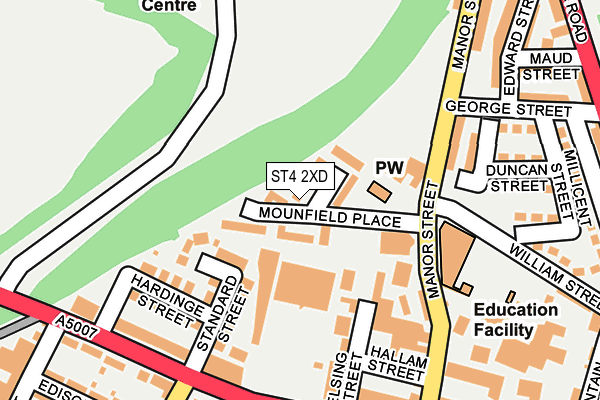 ST4 2XD map - OS OpenMap – Local (Ordnance Survey)
