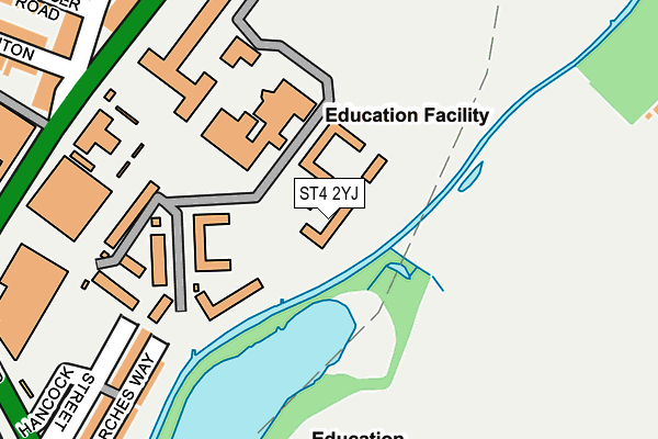 ST4 2YJ map - OS OpenMap – Local (Ordnance Survey)