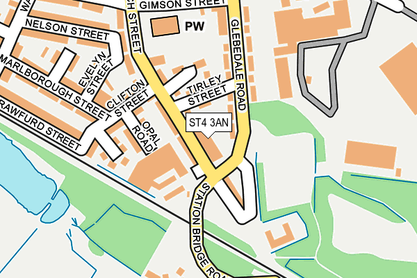 ST4 3AN map - OS OpenMap – Local (Ordnance Survey)