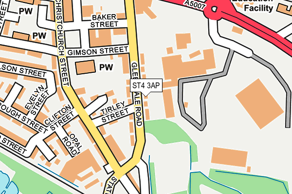 ST4 3AP map - OS OpenMap – Local (Ordnance Survey)