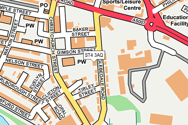 ST4 3AQ map - OS OpenMap – Local (Ordnance Survey)
