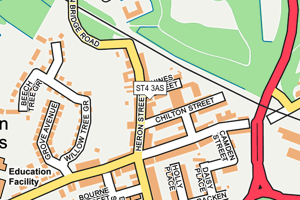 ST4 3AS map - OS OpenMap – Local (Ordnance Survey)