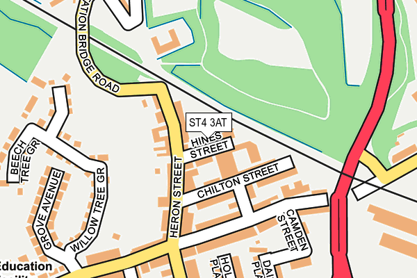 ST4 3AT map - OS OpenMap – Local (Ordnance Survey)