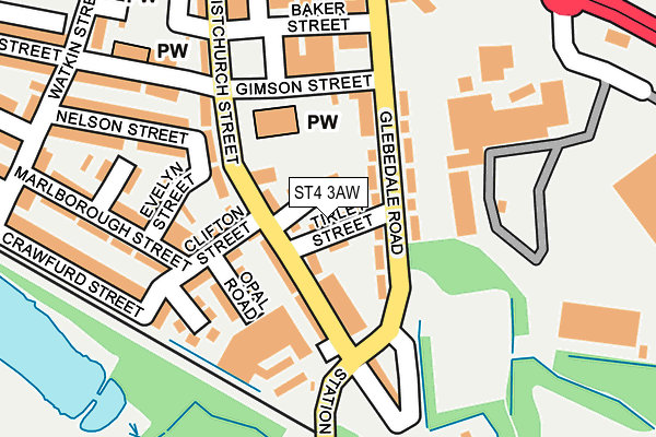 ST4 3AW map - OS OpenMap – Local (Ordnance Survey)