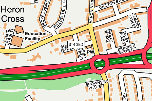 ST4 3BD map - OS OpenMap – Local (Ordnance Survey)