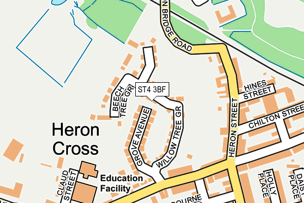 ST4 3BF map - OS OpenMap – Local (Ordnance Survey)