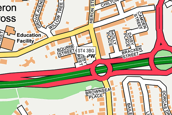 ST4 3BG map - OS OpenMap – Local (Ordnance Survey)