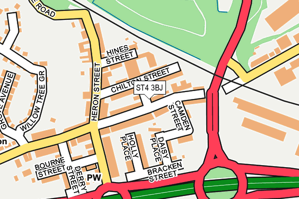 ST4 3BJ map - OS OpenMap – Local (Ordnance Survey)