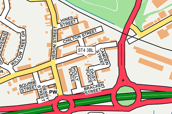 ST4 3BL map - OS OpenMap – Local (Ordnance Survey)