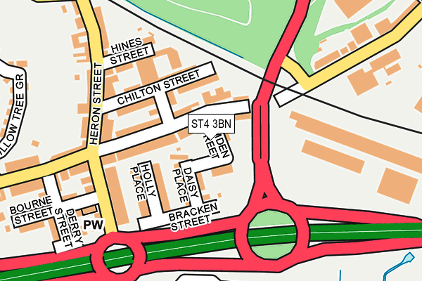 ST4 3BN map - OS OpenMap – Local (Ordnance Survey)