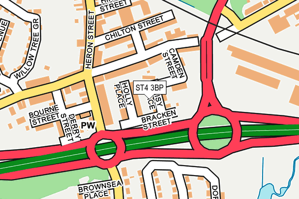 ST4 3BP map - OS OpenMap – Local (Ordnance Survey)
